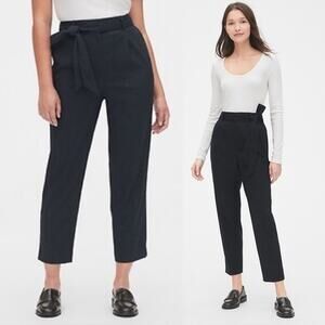 GAP High Rise Tie-Waist Pants Size 4 Black